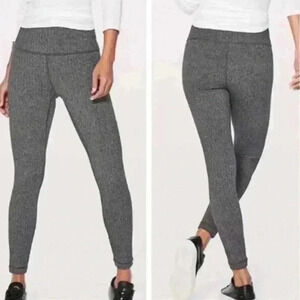 Athleta Sz Small Chaturanga Legging Herringbone Yoga Textured Gray Cropped